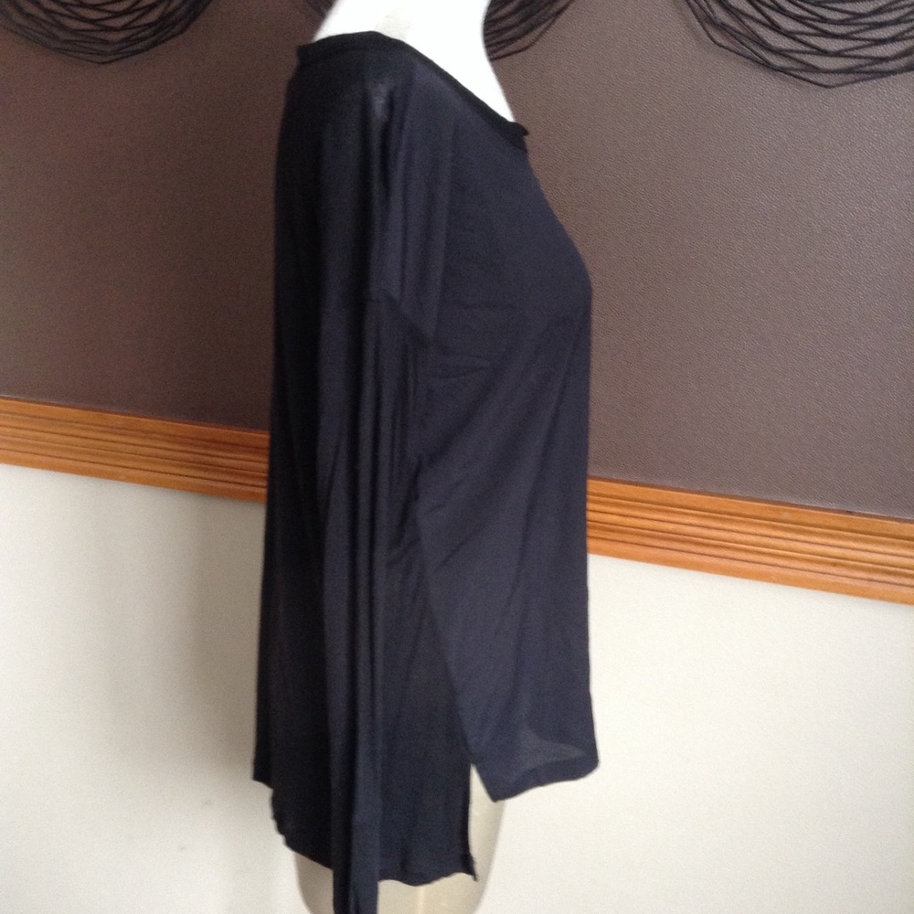 black BANANA REPUBLIC slouch long-sleeve tee S - Picture 3 of 5